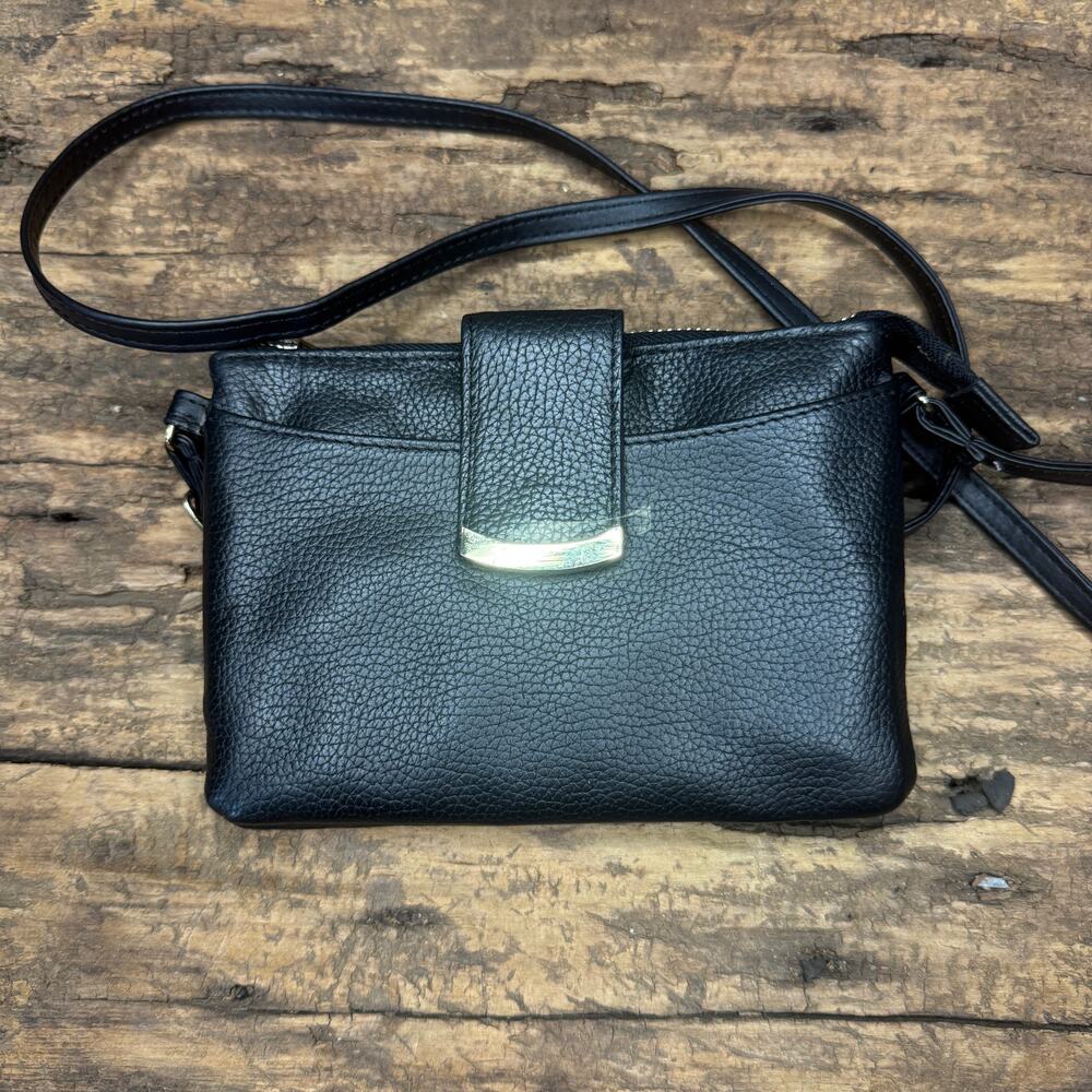 Giani Bernini Black Genuine Leather Crossbody Bag AS IS See Photos